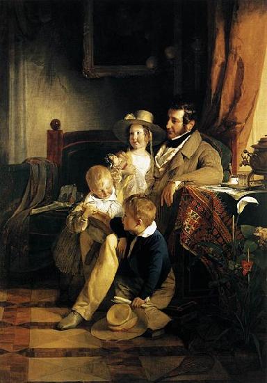 Friedrich von Amerling Rudolf von Arthaber with his Children